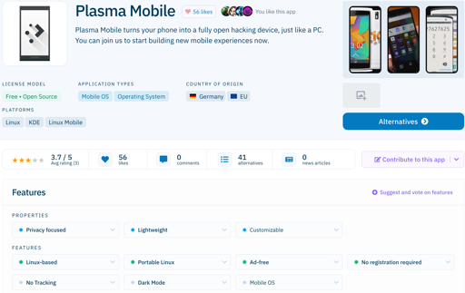 Plasma Mobile Shows Germany as Country of Origin